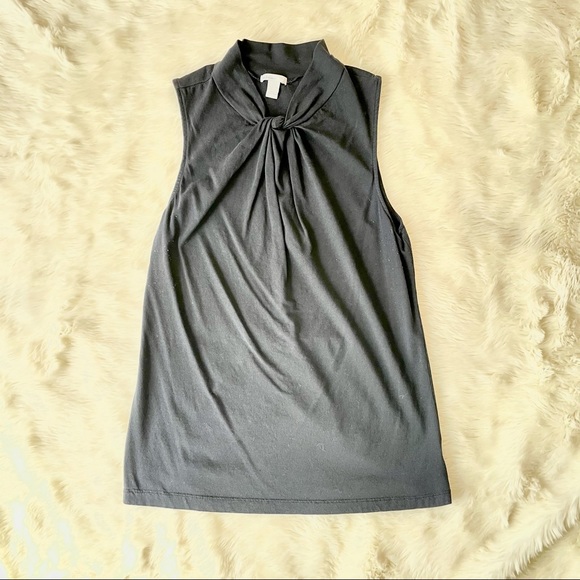 Black Dress Tank Top Knot Twist - Picture 2 of 6